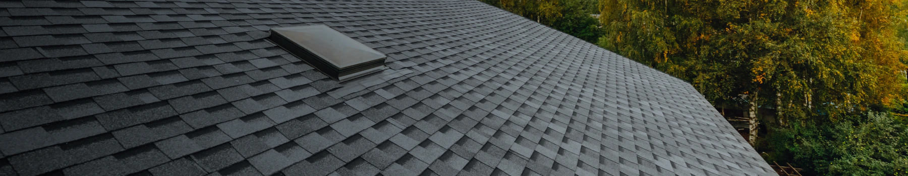 New asphalt shingle roof with skylight installed by DG Contracting in Spokane, WA